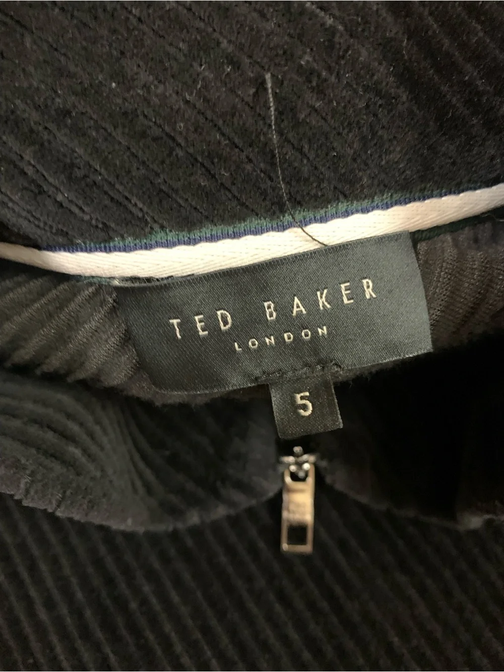 Ted Baker London Black Textured Quarter Zip Pullover 5 Long Sleeve XL